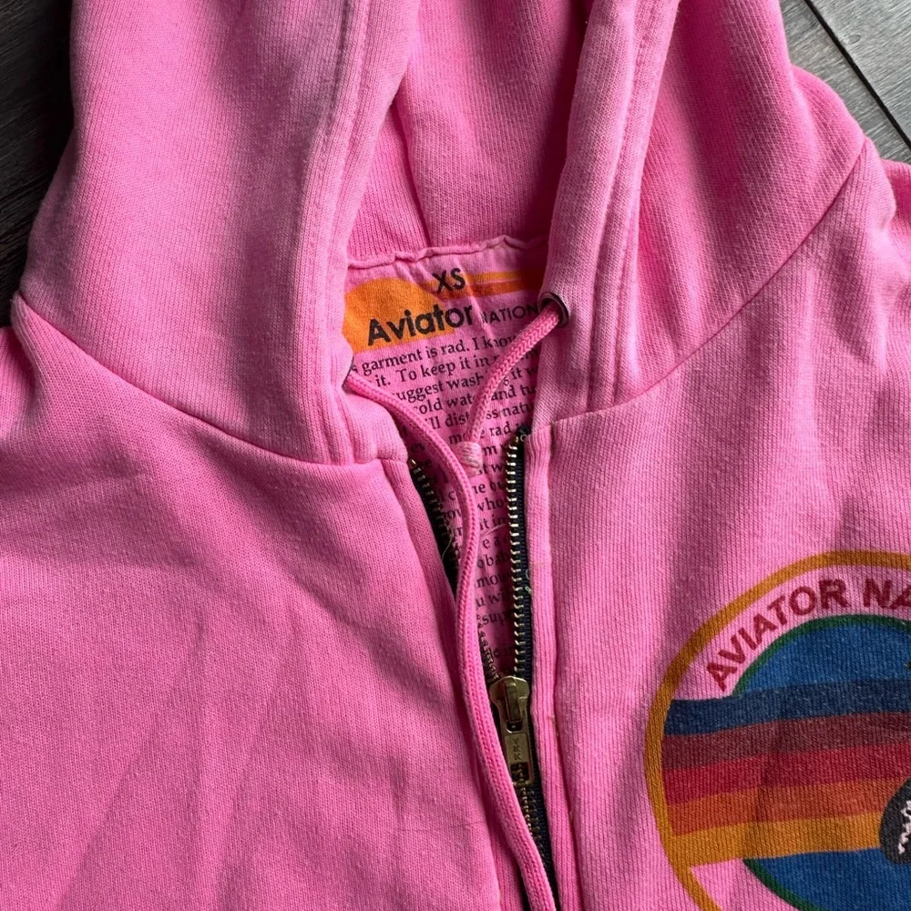 AVIATOR NATION Pink XS Zip-Up Jacket Hoodie - Picture 2 of 4
